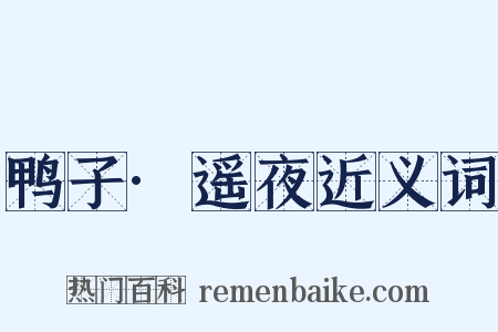 鸭子·遥夜近义词是什么意思的图片